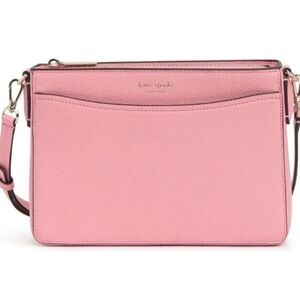 Kate Spade Margot Medium Convertible Pink Leather Crossbody Purse With Dust Bag